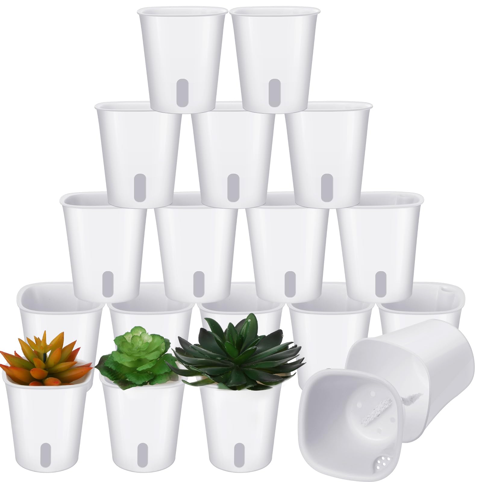Ziliny 20-pcs 3-inch self-watering pots with window level for precise moisture monitoring.