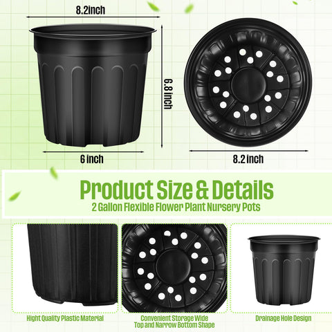 Ziliny 2-Gallon pot bottom drainage holes support healthy roots and prevent waterlogging