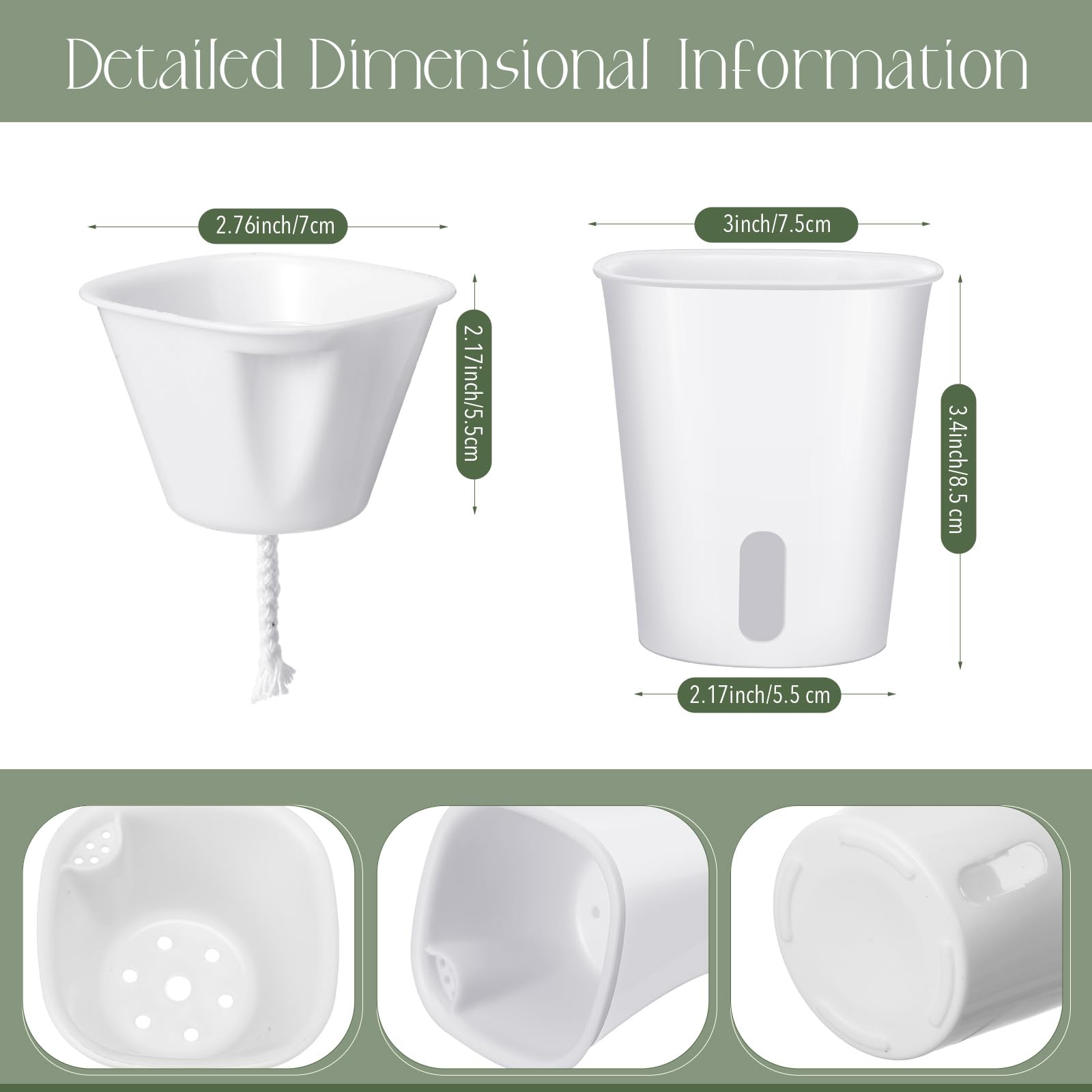 Ziliny compact pot with double-layer design stores excess water.