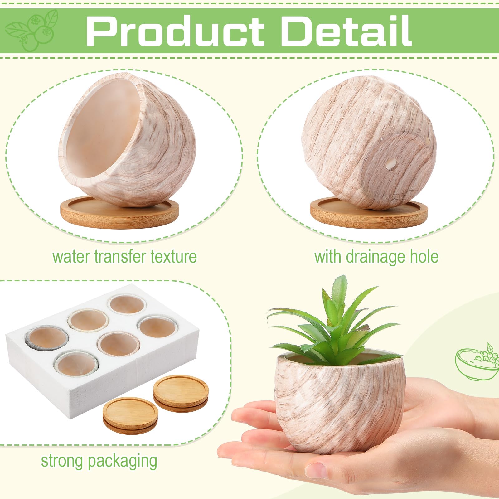 Ziliny matte finish pot with modern marble texture enhances home decor