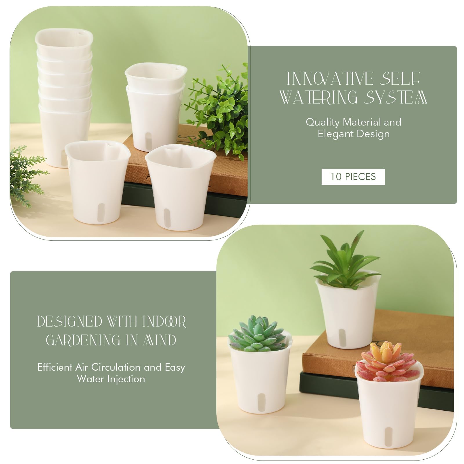 Ziliny self-watering pot shows rope-wicking system for precise watering.