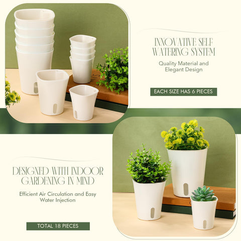 Ziliny self-watering pots reservoir design—keeps plants hydrated automatically.