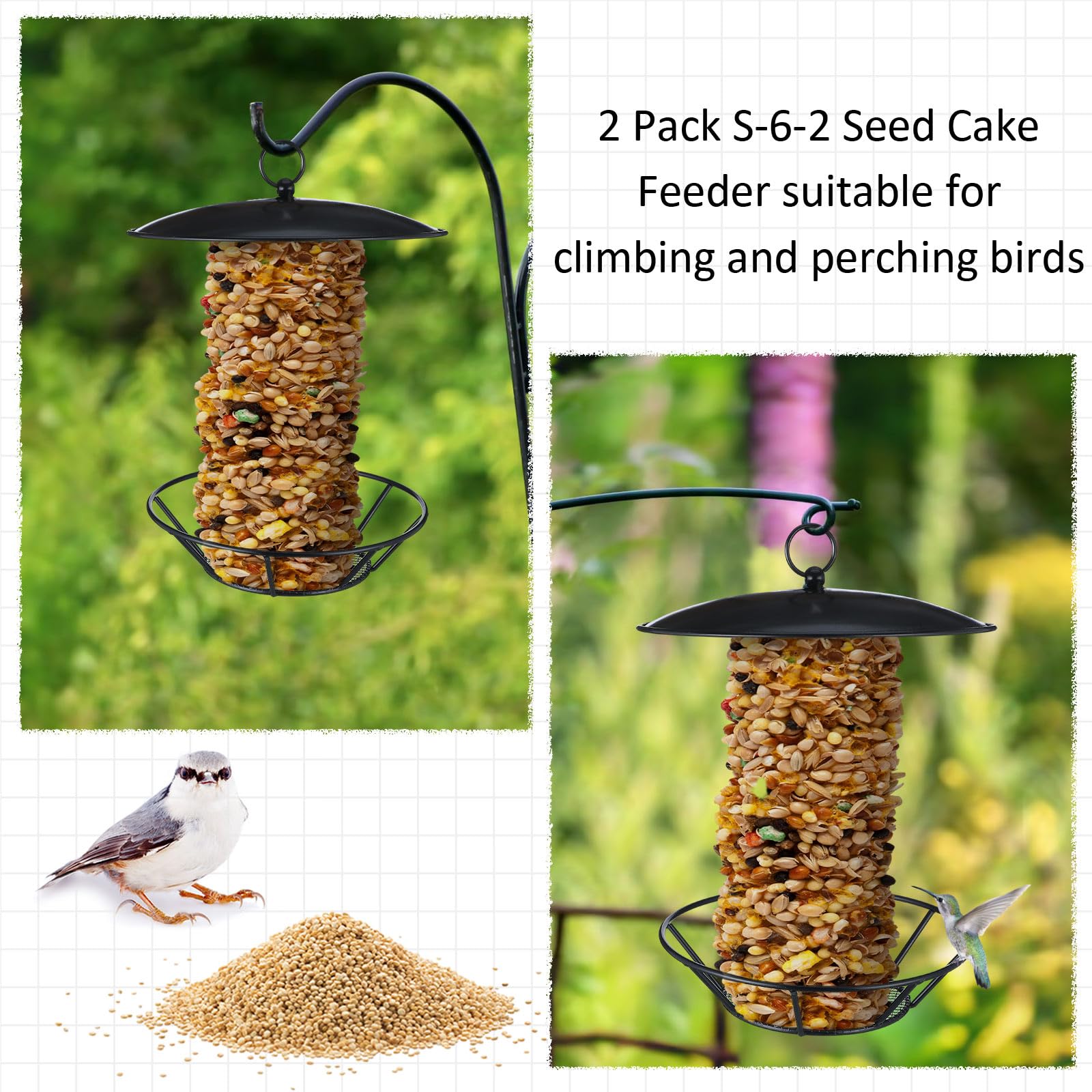 Ziliny two-piece bird feeder pack offering versatile placement