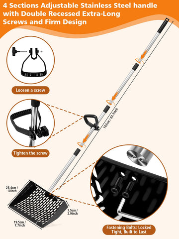 ZimiTeda 10-inch curved head with sift mesh separates waste quickly.