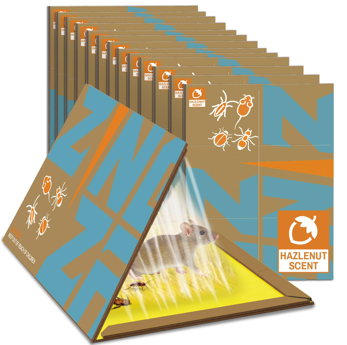 ZingZap sticky glue board traps mice with strong adhesive for indoor control.