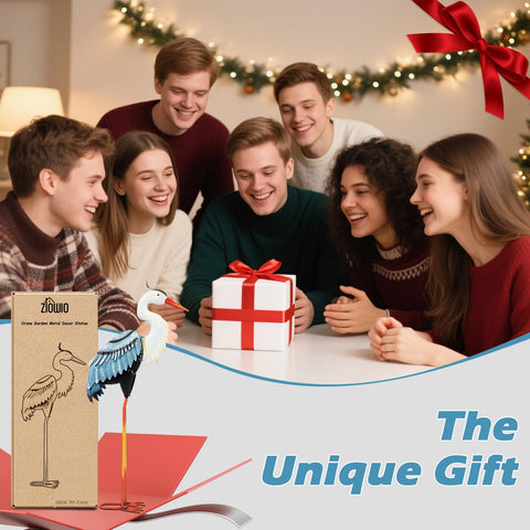 ZioWio gift-worthy crane statue for birthdays or housewarmings.