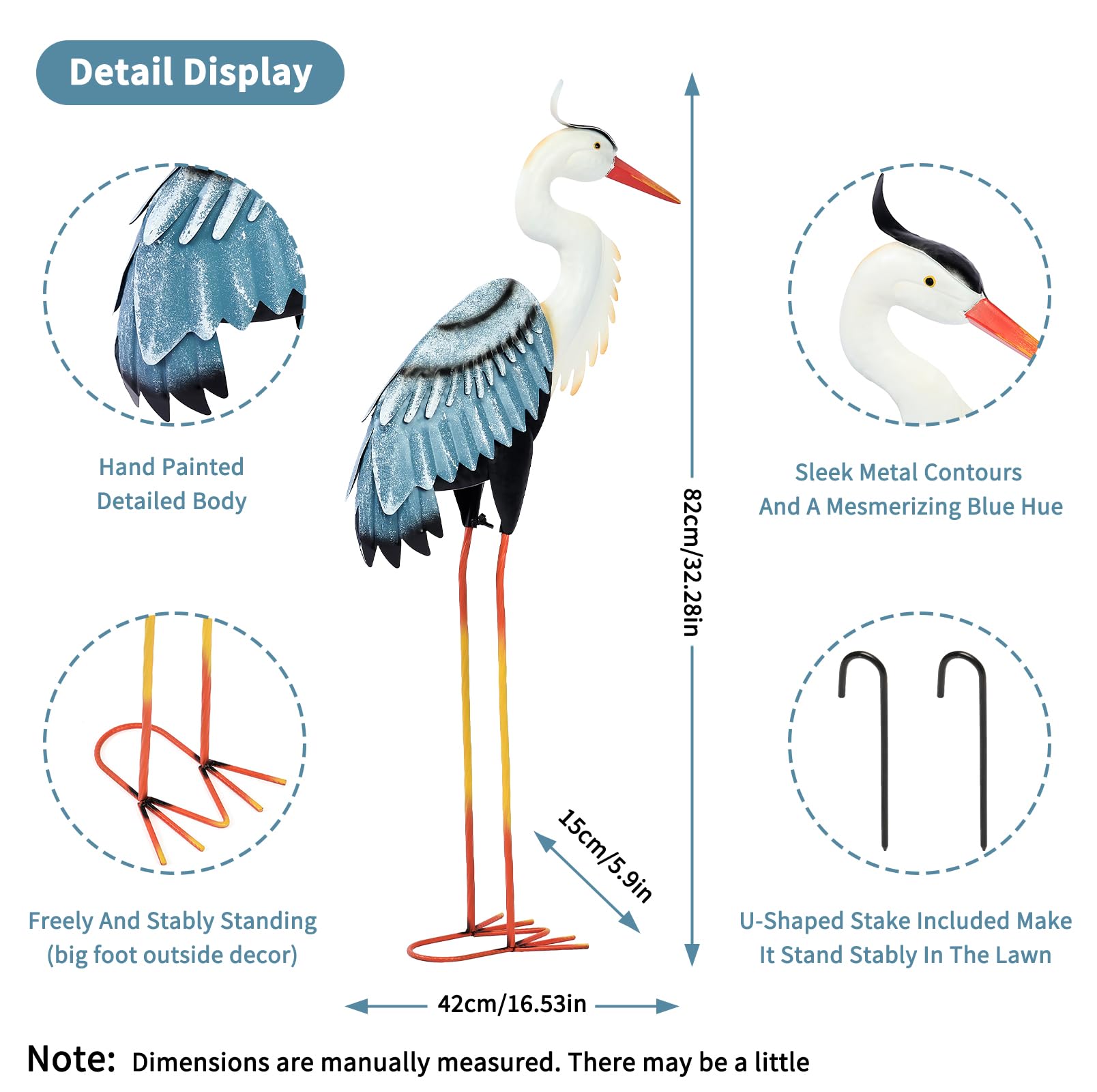 ZioWio porch decor metal crane ideal for terraces and pools.