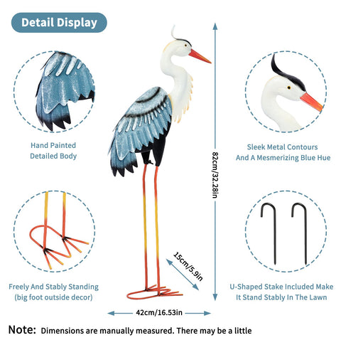 ZioWio porch decor metal crane ideal for terraces and pools.