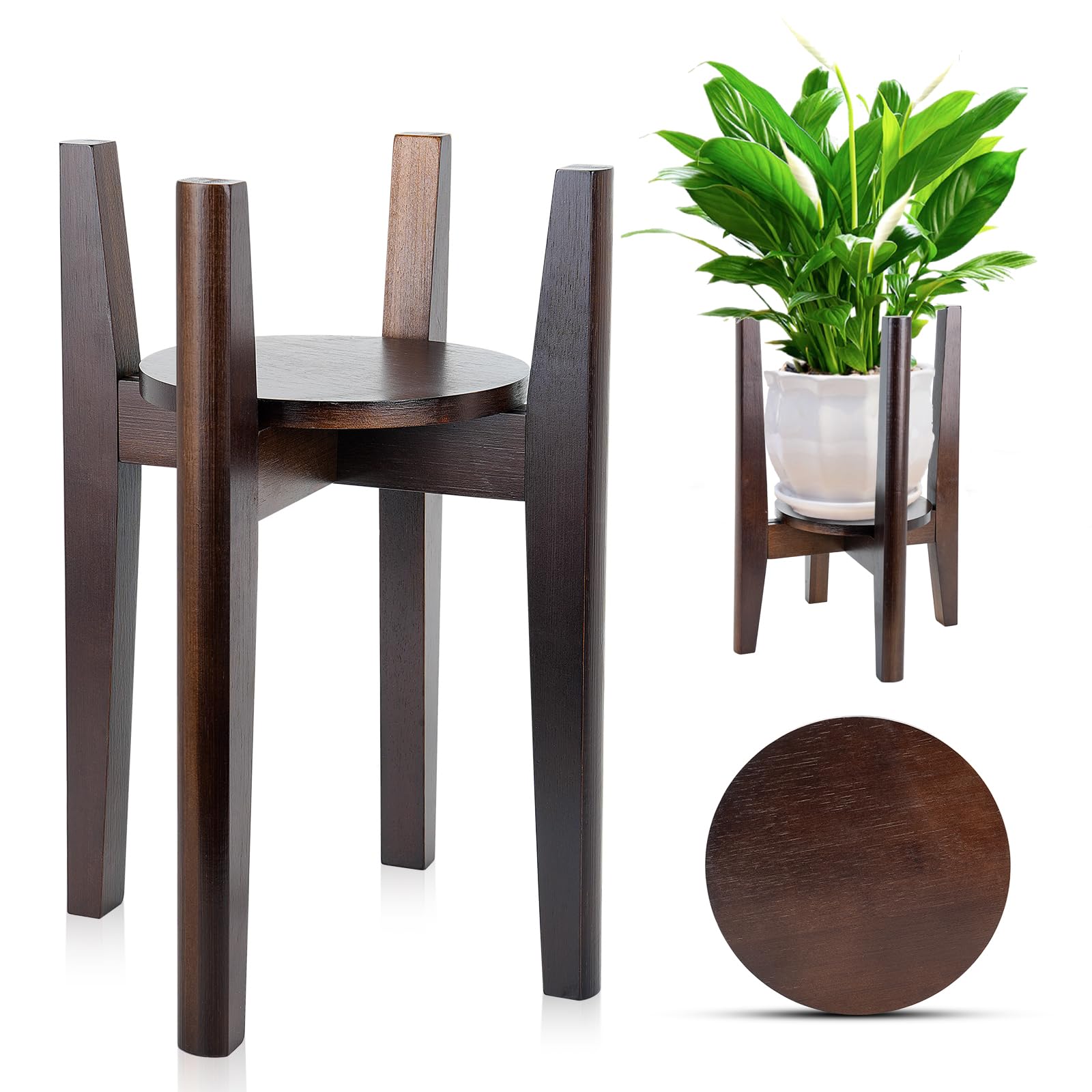 ZIOZERTT adjustable plant stand with tray for versatile indoor display