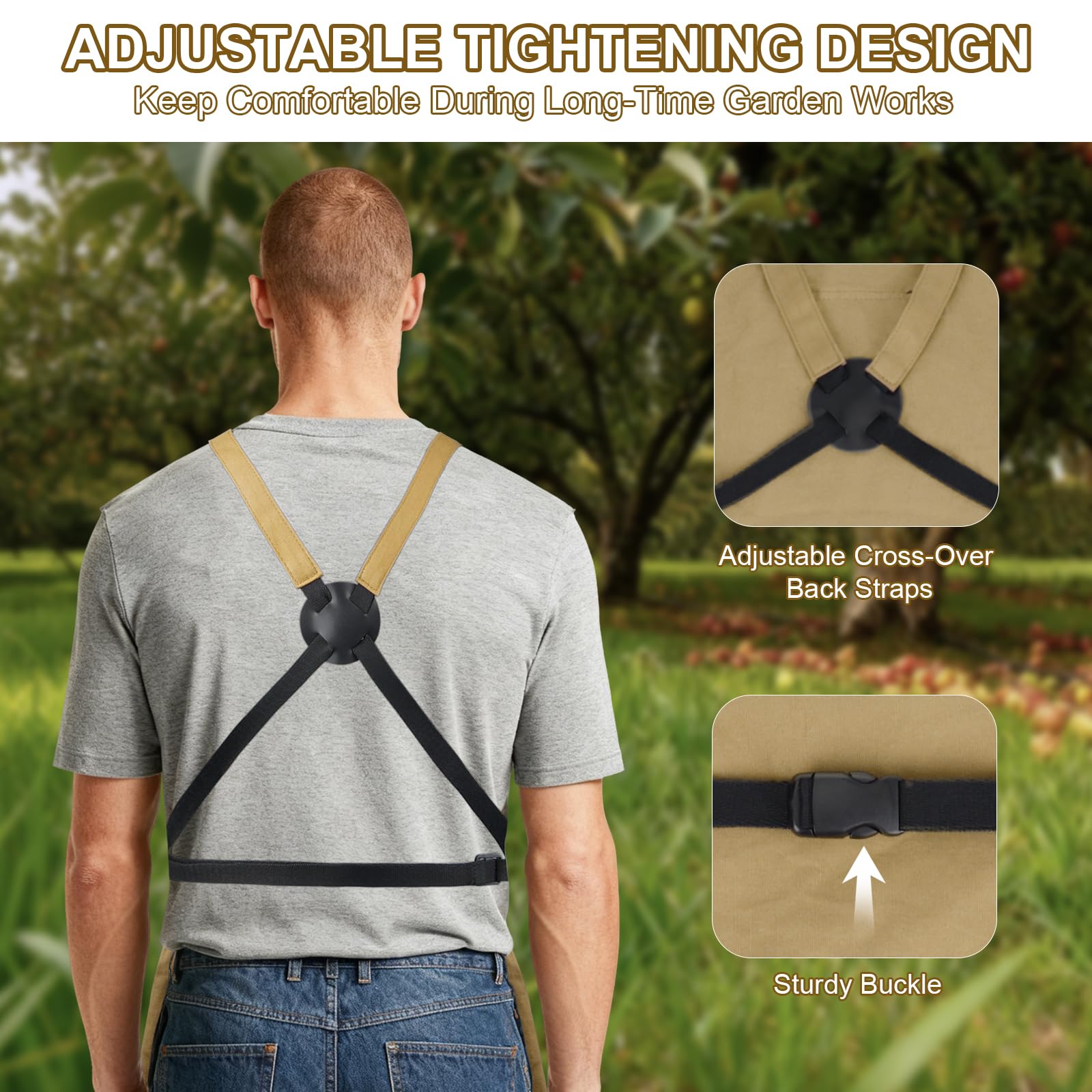 ZIOZERTT Garden Apron waterproof liner protects clothes while gardening.