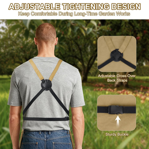 ZIOZERTT Garden Apron waterproof liner protects clothes while gardening.