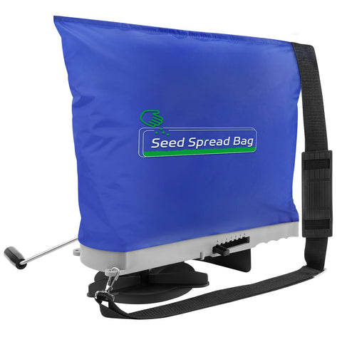 Zipcase seed spreader with waterproof bag for dry, even lawn coverage