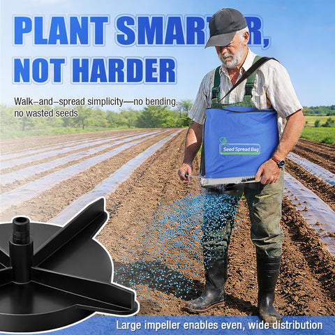Zipcase seed spreader with rare baffle for precise distribution.