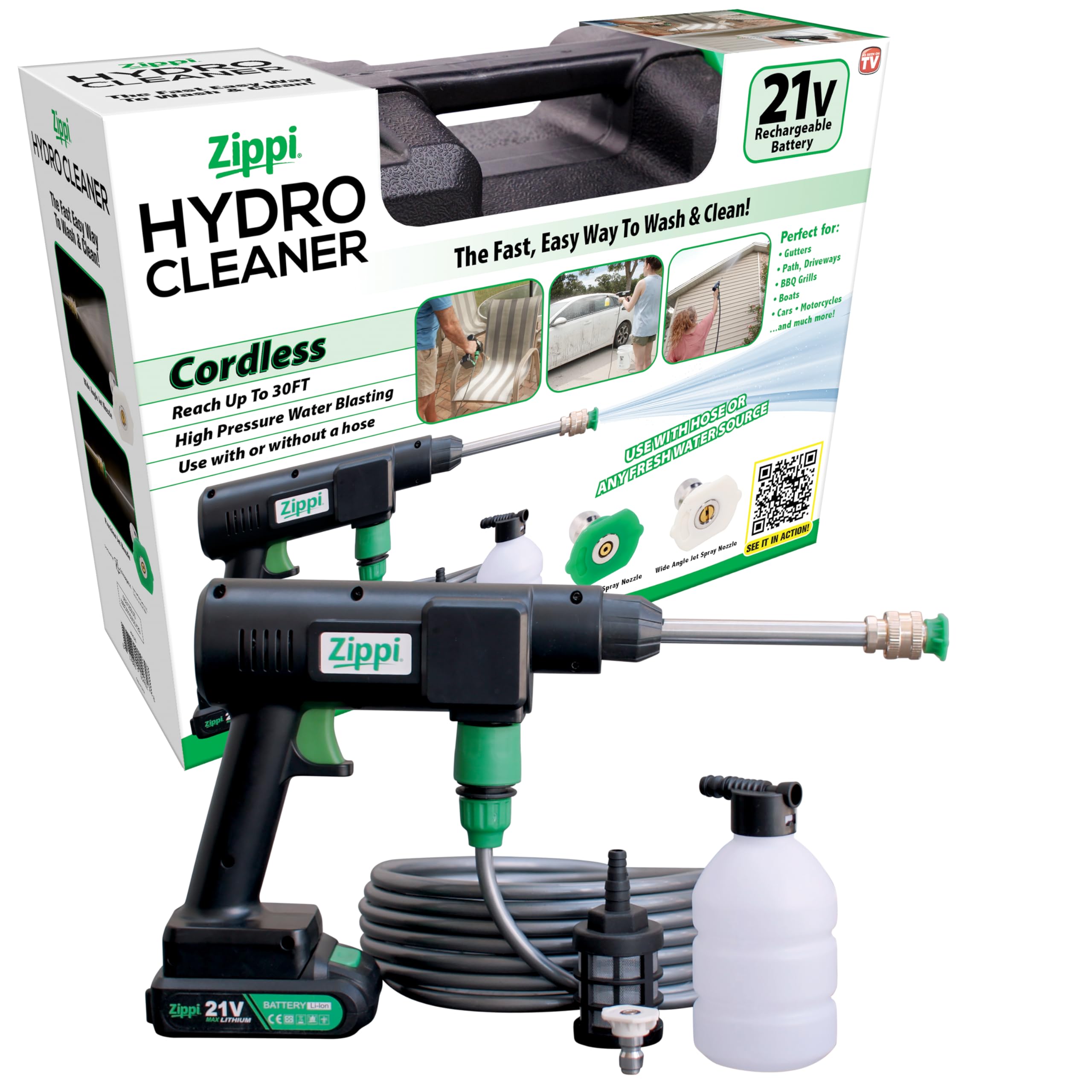 Zippi Hydro Cleaner Standard 2025 unit shown for cordless patio cleaning.