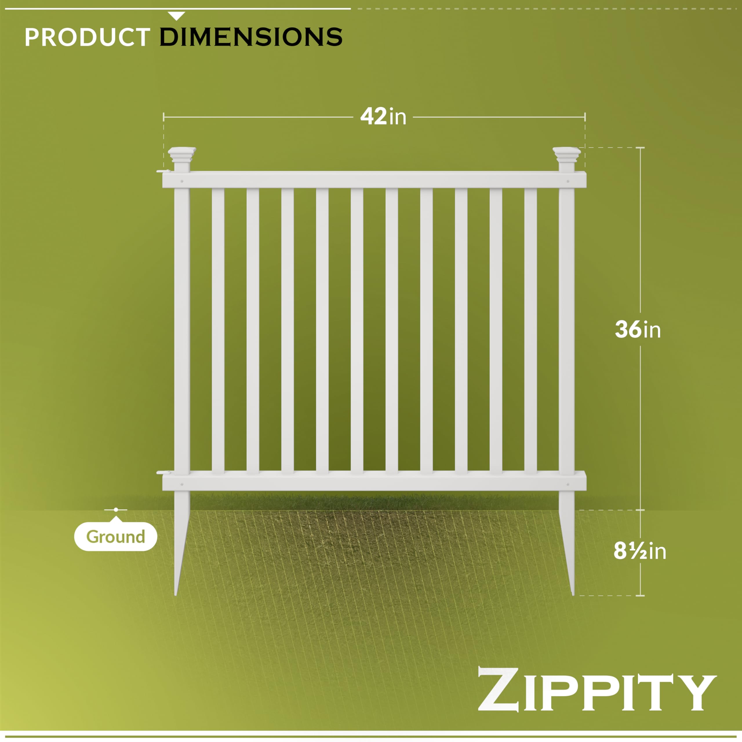 Zippity Baskenridge white vinyl fence showcasing durable outdoor boundary