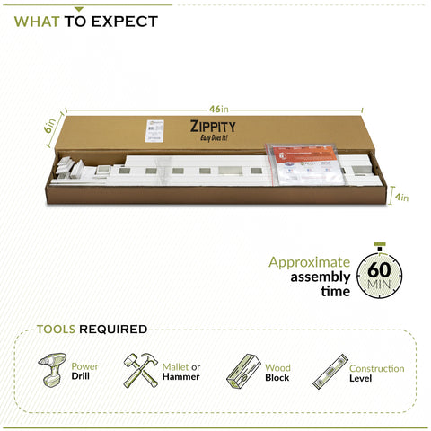 Zippity Baskenridge gate kit packaged for quick installation