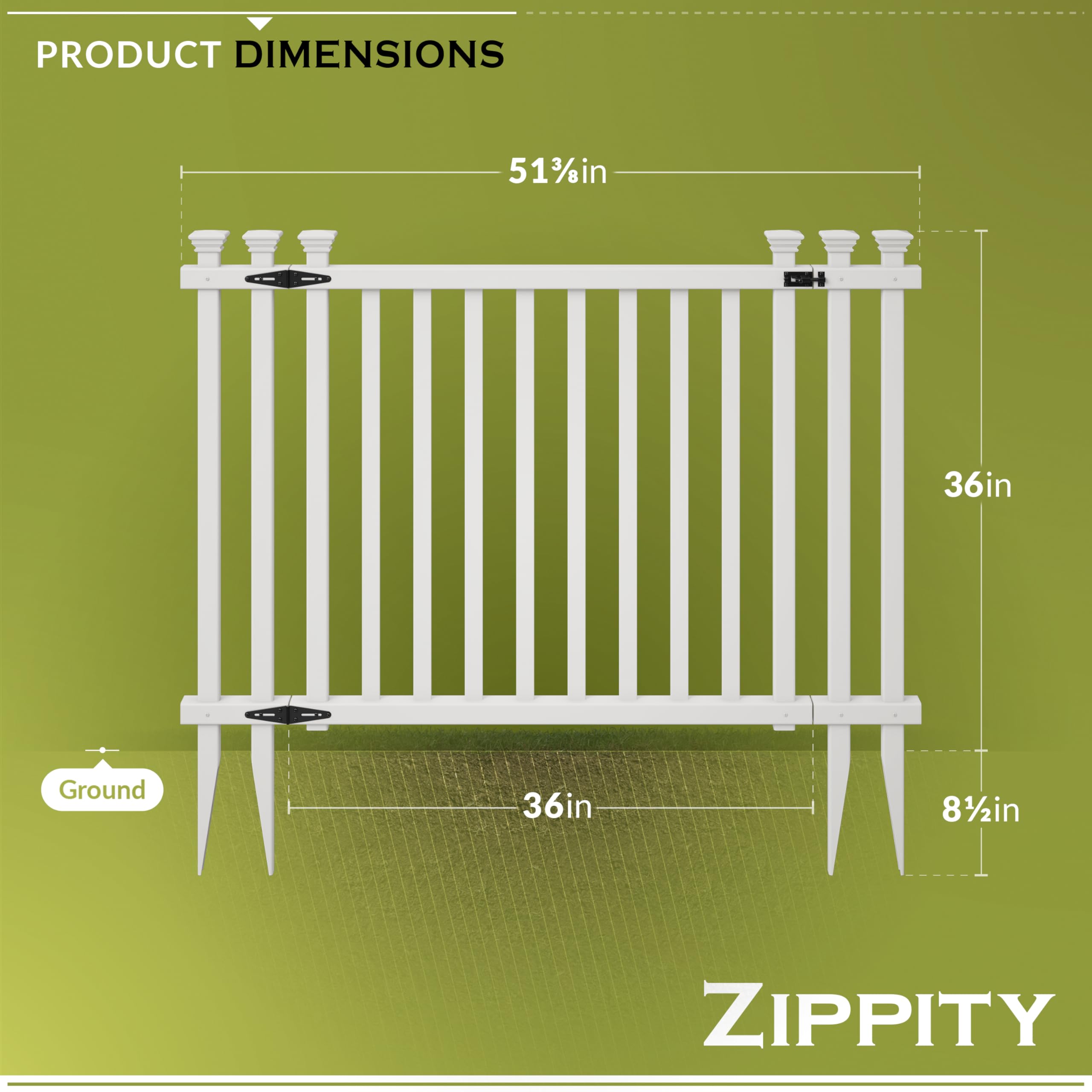 Zippity Baskenridge gate kit wings extended for wider access