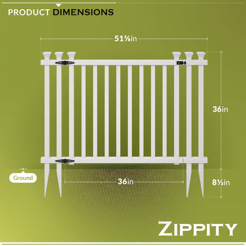 Zippity Baskenridge gate kit wings extended for wider access