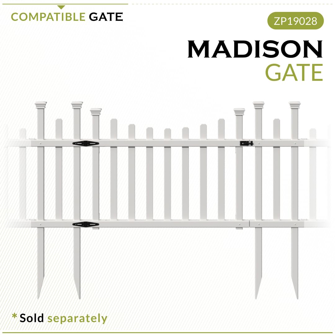 Zippity Madison weatherproof durable white vinyl fence photo