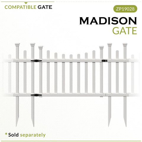 Zippity Madison weatherproof durable white vinyl fence photo