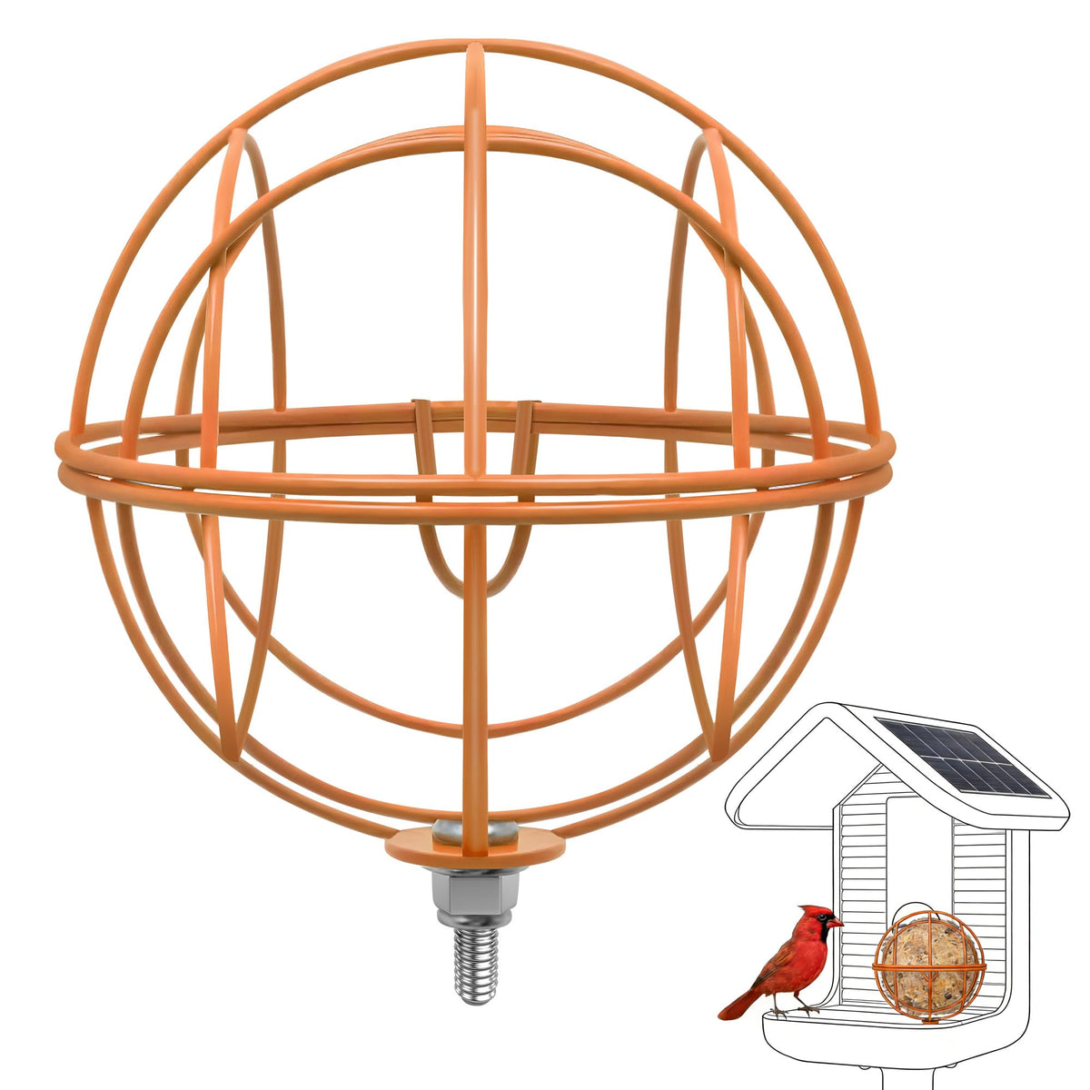 ZIRKOZIR metal suet ball holder assembly for Bird Buddy, easy to install.