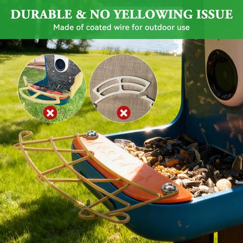 ZIRKOZIR metal perch detail highlights durability for outdoor use.