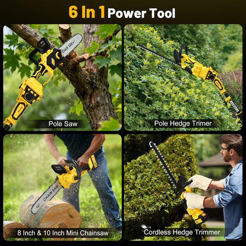 Zitrodge cordless pole saw 10in cutting for tougher branches and clean cuts