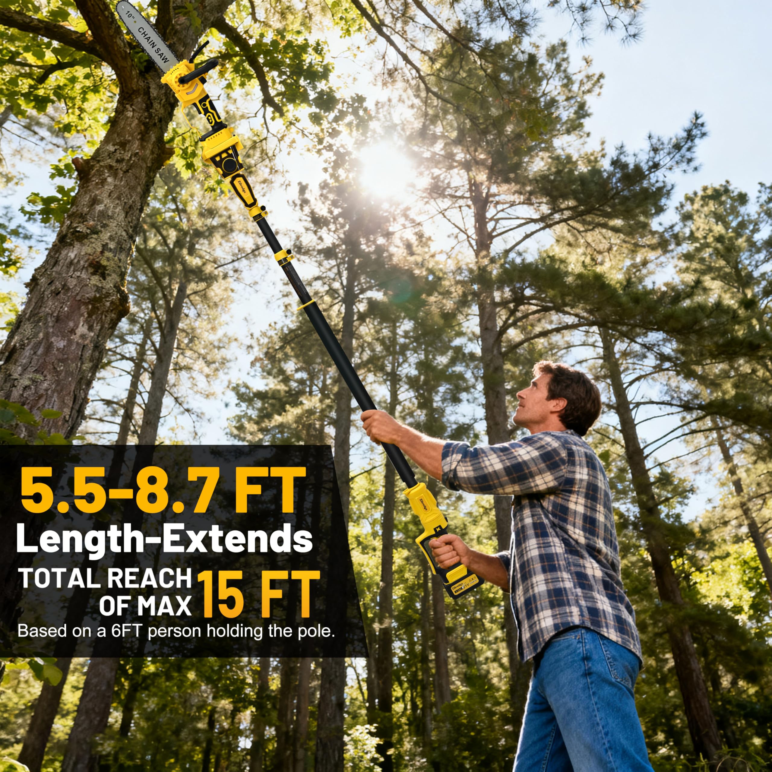 Zitrodge 15ft reach enables ground-based trimming of high branches safely