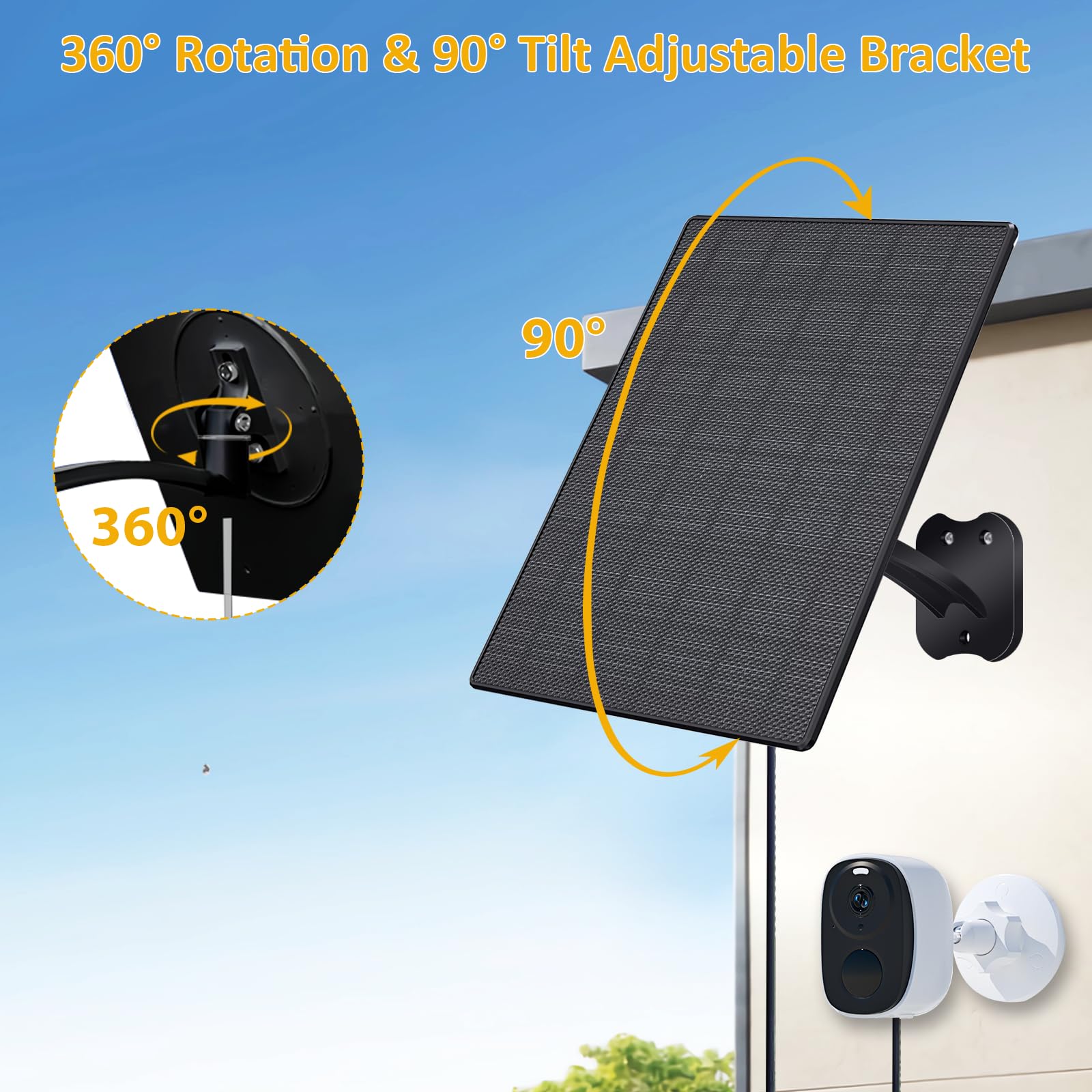 Zivif solar panel includes 7.2 ft cable for easy reach.
