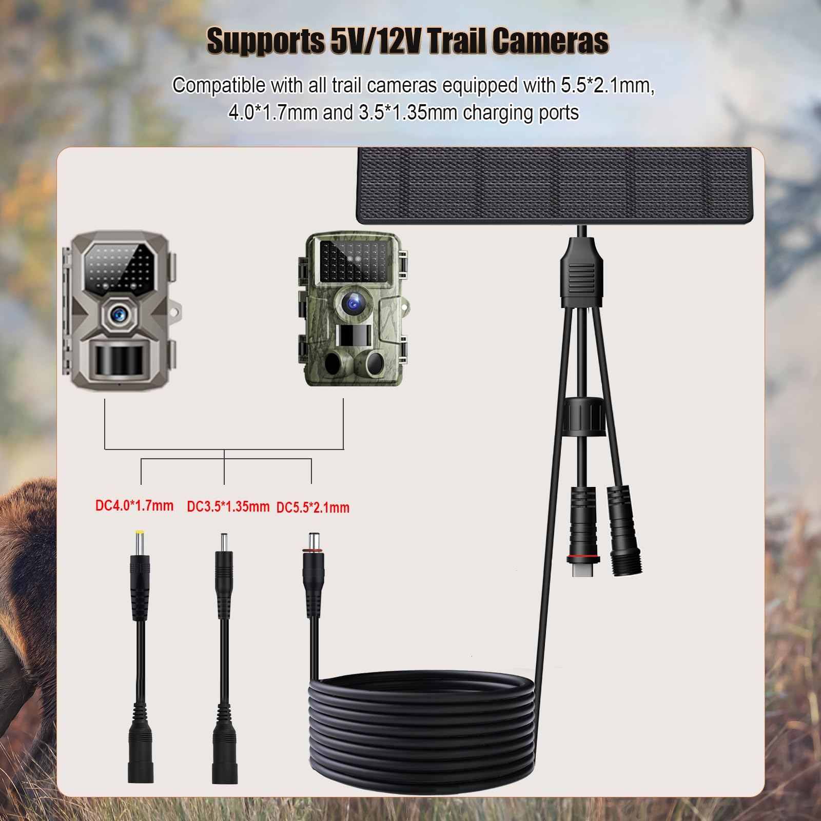 Zivif 5V/12V switch, control panel view, optimizes camera charging