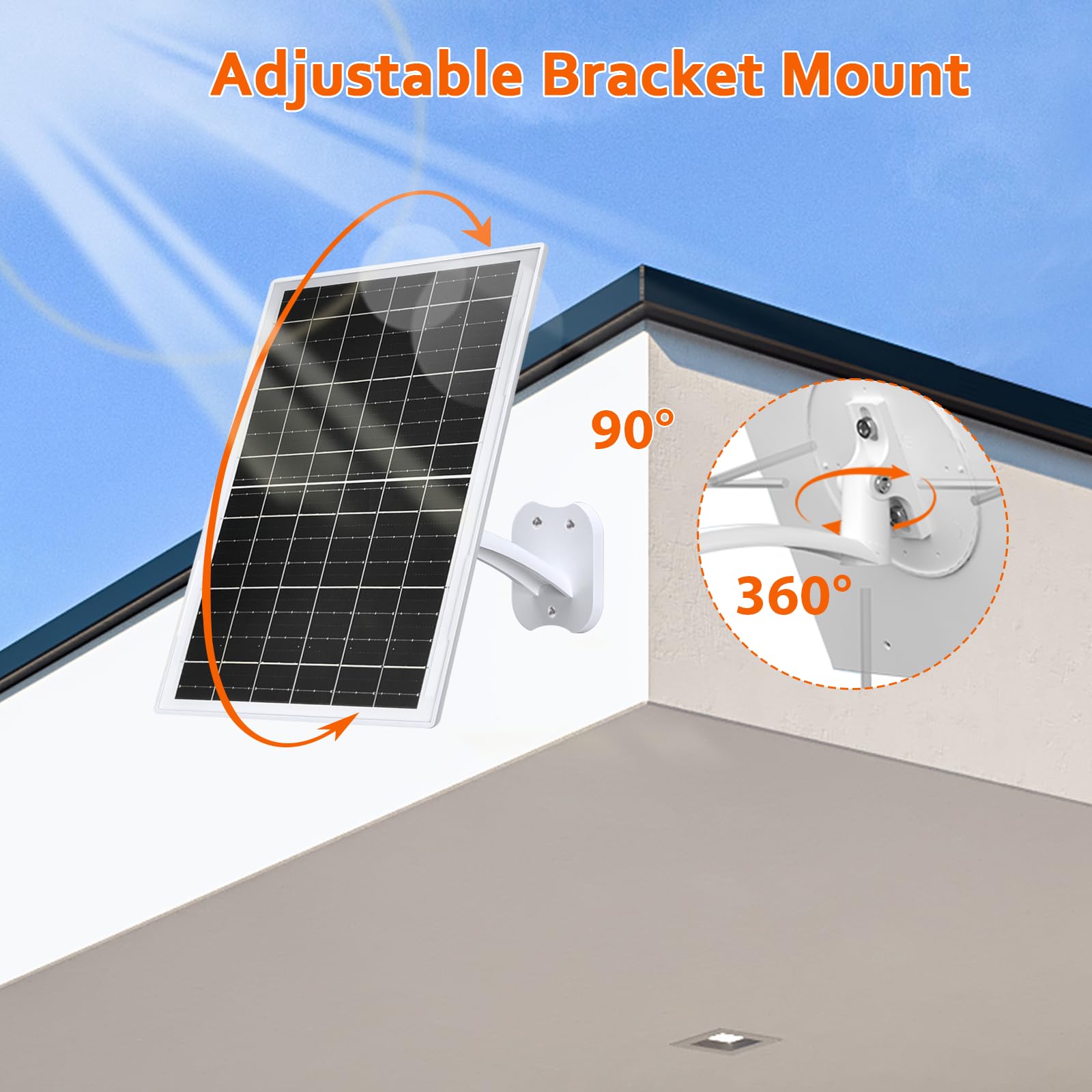 Zivif 13W solar panel with 360° adjustable bracket ensures optimal sun exposure.