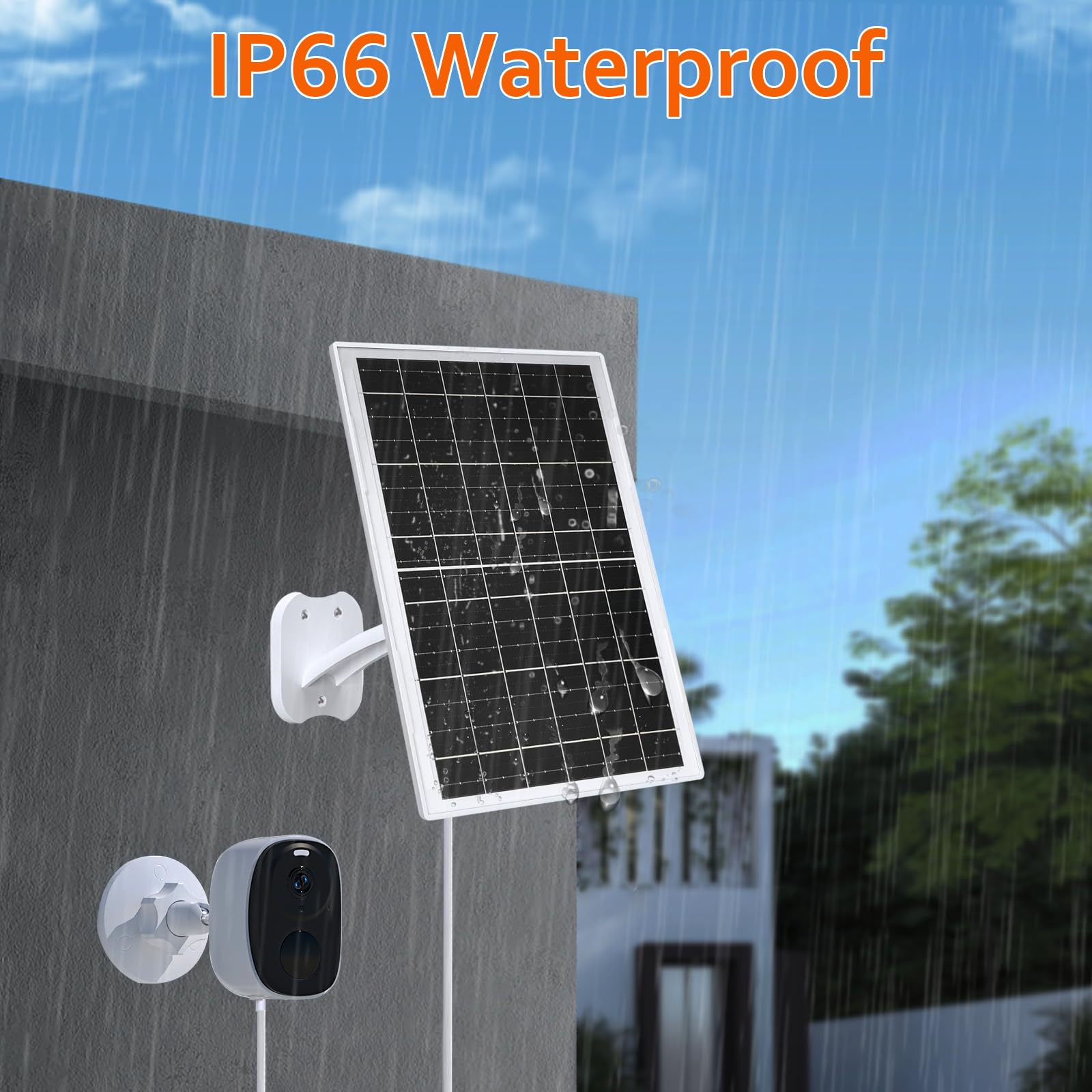 Zivif solar panel includes 7.2 ft cable for flexible mounting on walls or rooftops.