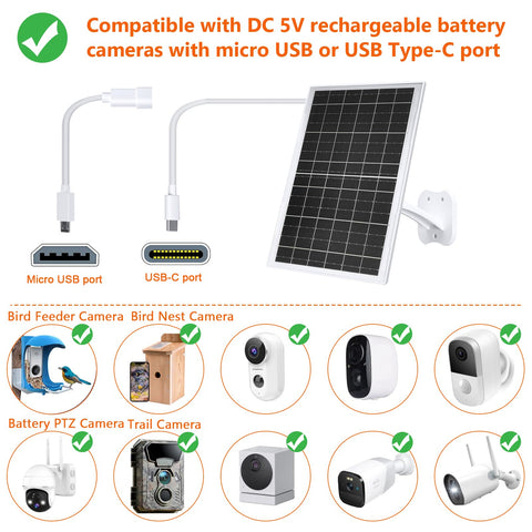 Zivif 13W panel delivers 5.5x2.1mm DC output to compatible cameras for steady daytime power.