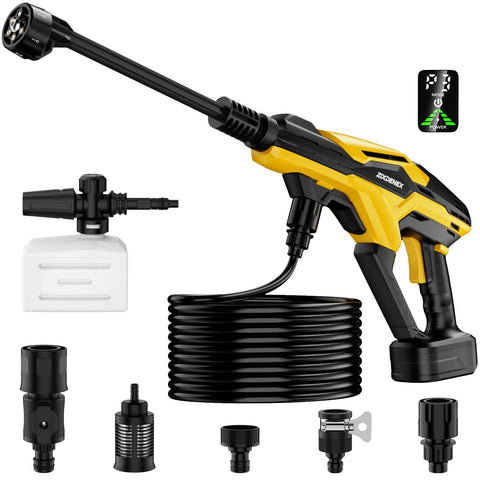 ZixDeNex 800 PSI cordless pressure washer front view for portable cleaning power