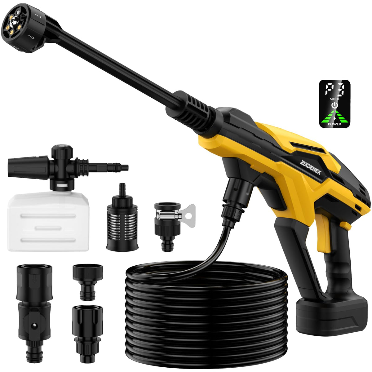 ZixDeNex cordless pressure washer with foam cannon for deep-cleaning cars