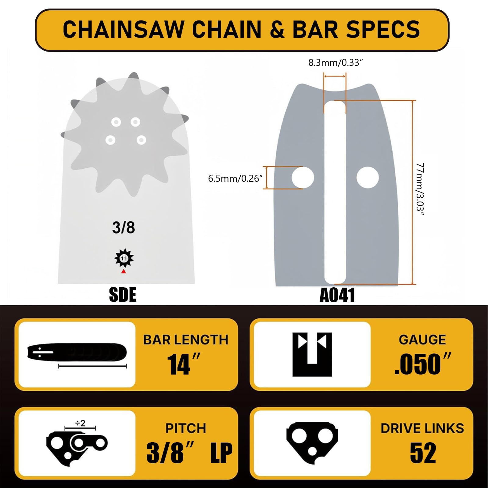ZIYIZE 4-pack chains kit provides ready-to-use replacement parts.
