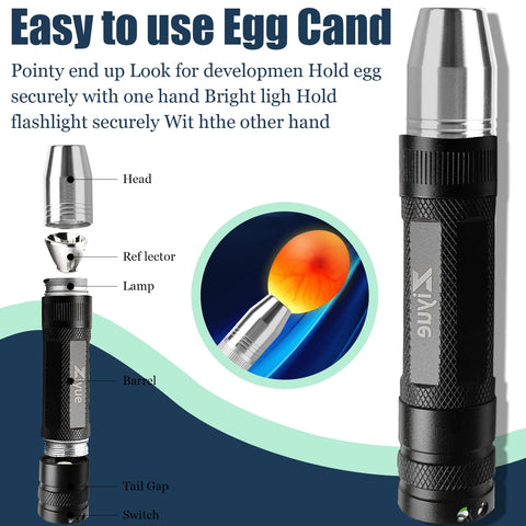 Ziyue egg candler aluminum body offers durability and waterproof design.