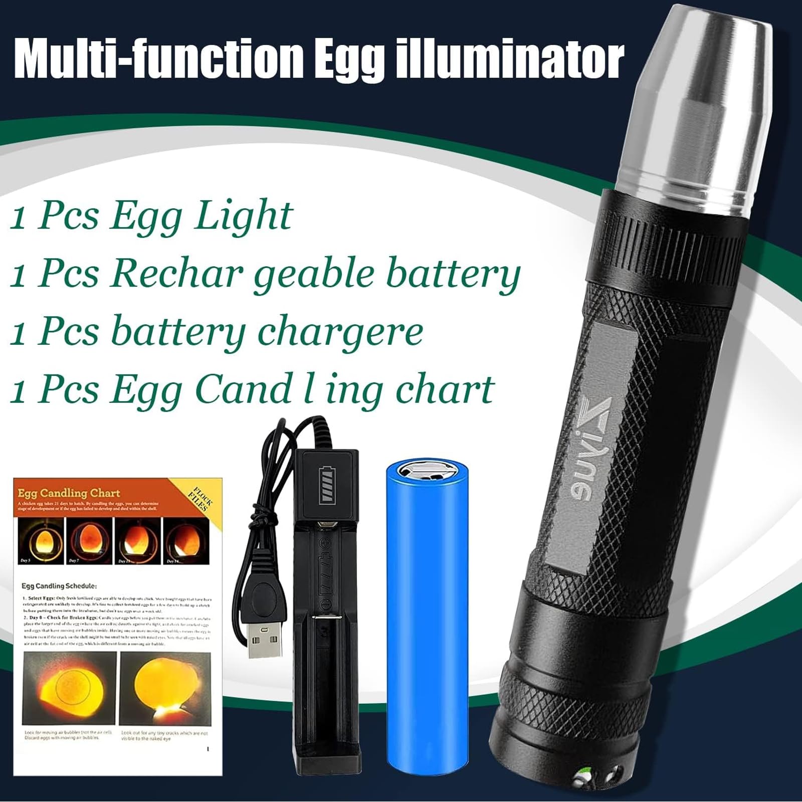 Ziyue egg candler supports chicken, duck, and reptile eggs for incubation.