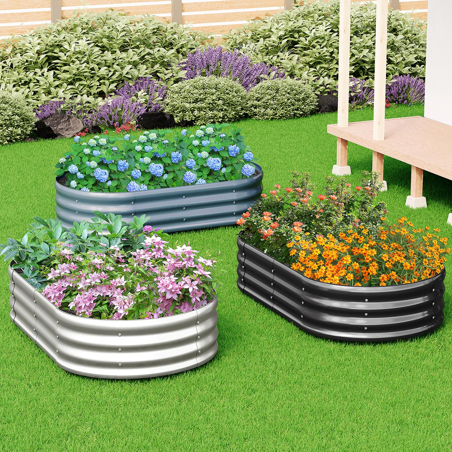 Zizin large soil capacity in 6x3x1ft two-pack ideal for vegetables
