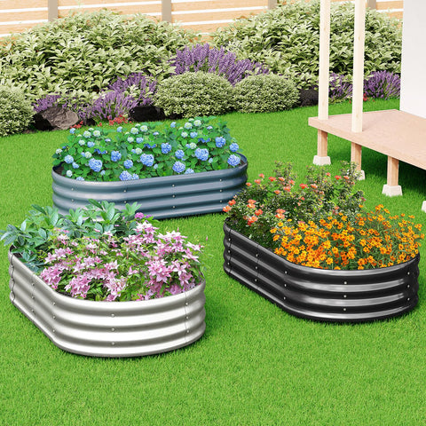 Zizin large soil capacity in 6x3x1ft two-pack ideal for vegetables