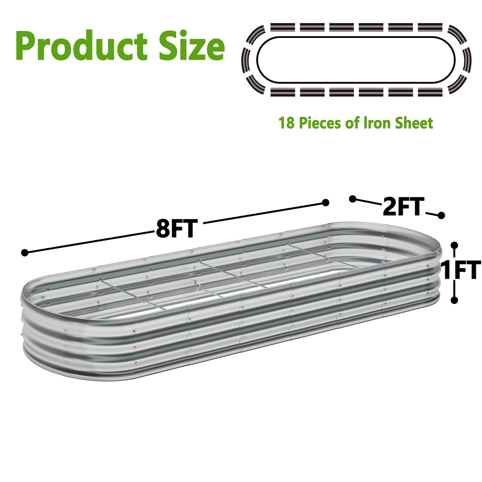 Zizin oval raised bed assembled quickly for immediate planting and growing season.