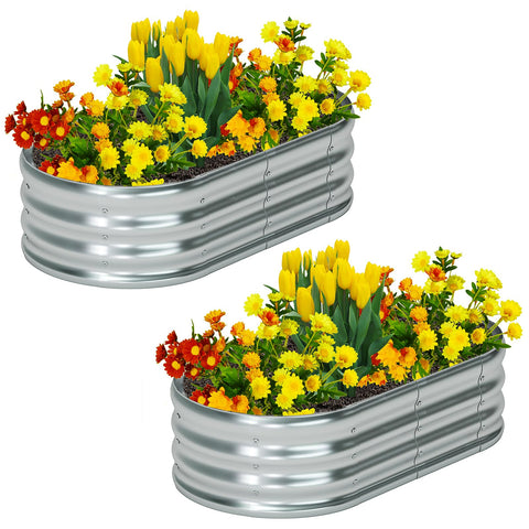 Zizin oval galvanized raised bed kit ready for quick assembly in compact spaces