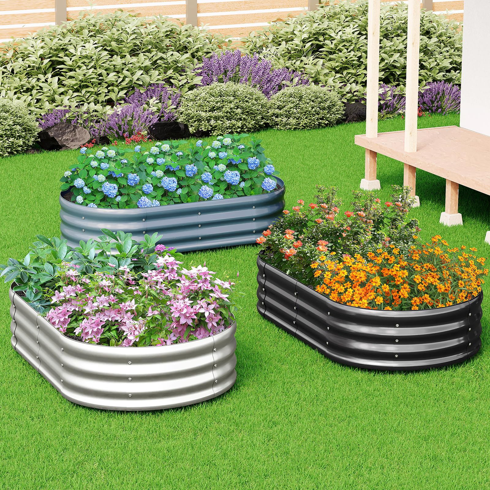 Zizin reinforced metal panels add stability when filled with soil.