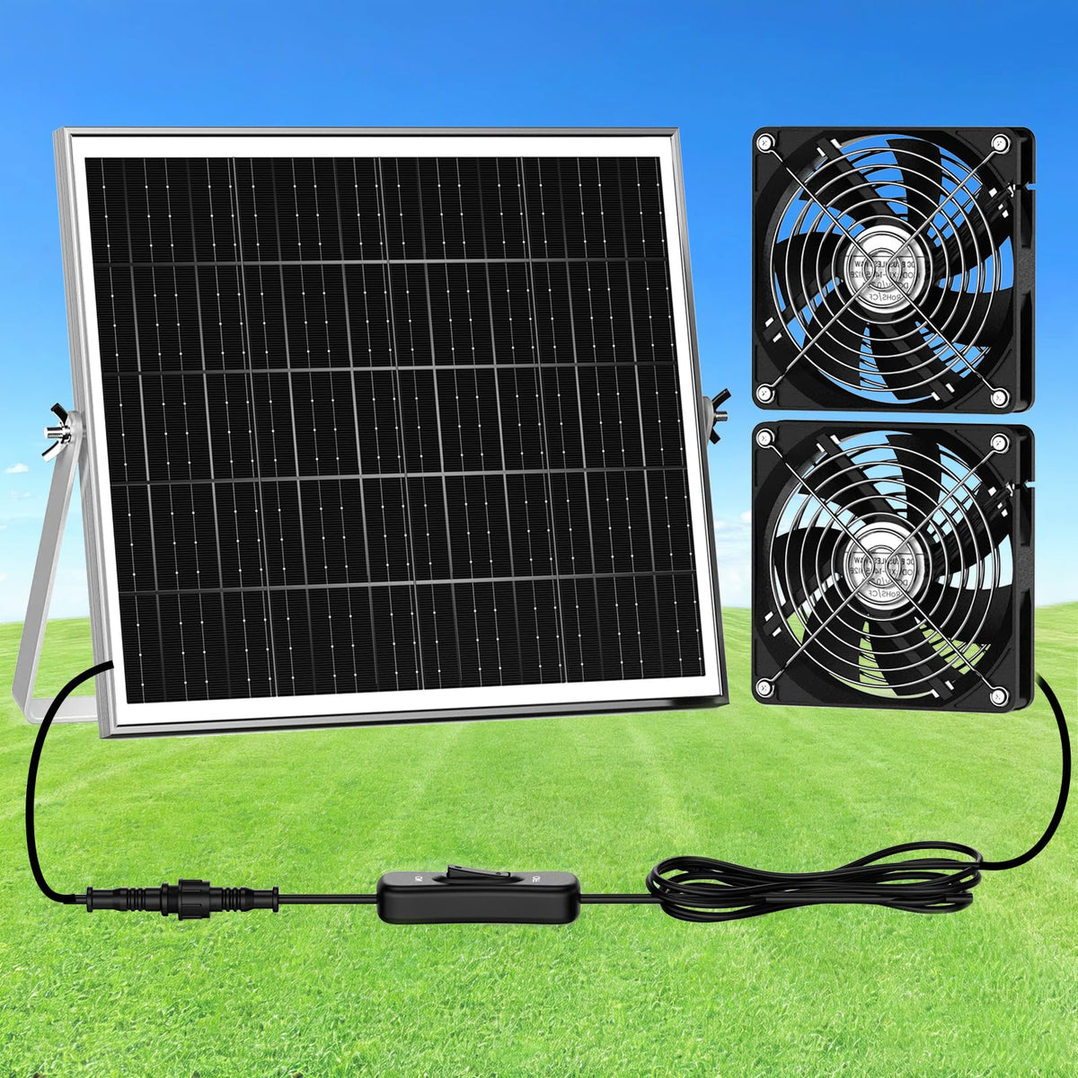 ZIZIWIN 5.5in solar coop fan exterior panel for flexible daytime ventilation.