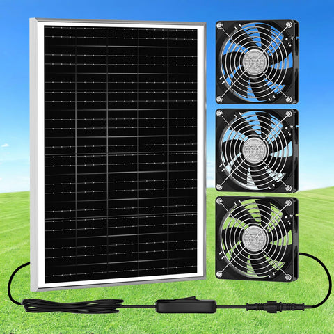 ZIZIWIN 5.5-inch solar coop fan exterior view enhances outdoor ventilation
