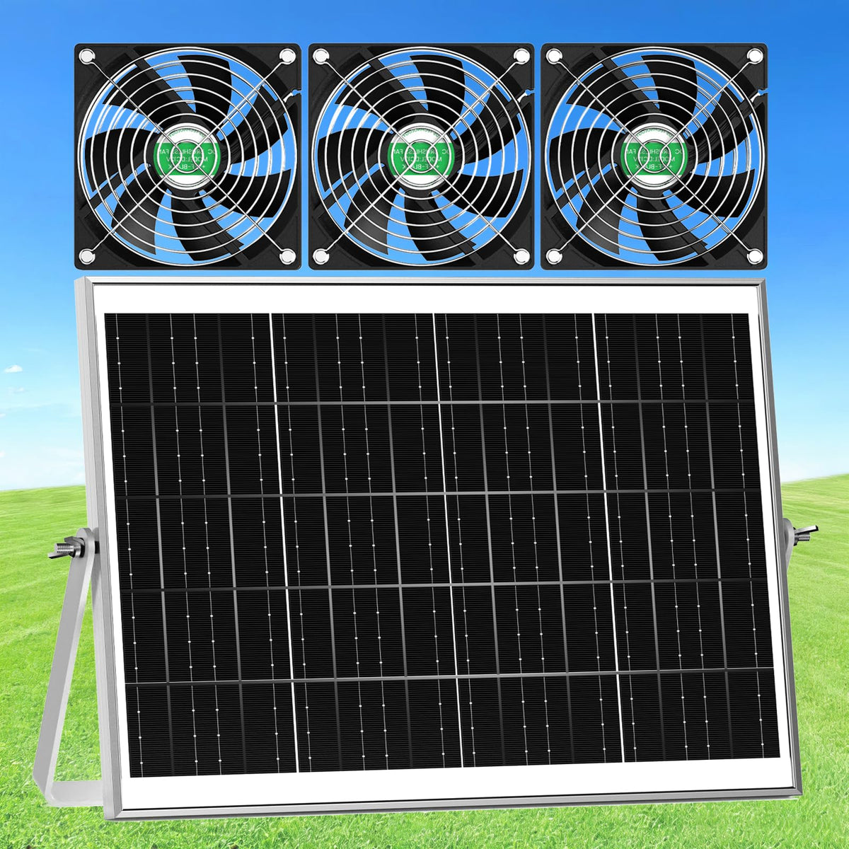 ZIZIWIN solar panel powers the chicken coop fan for daytime cooling