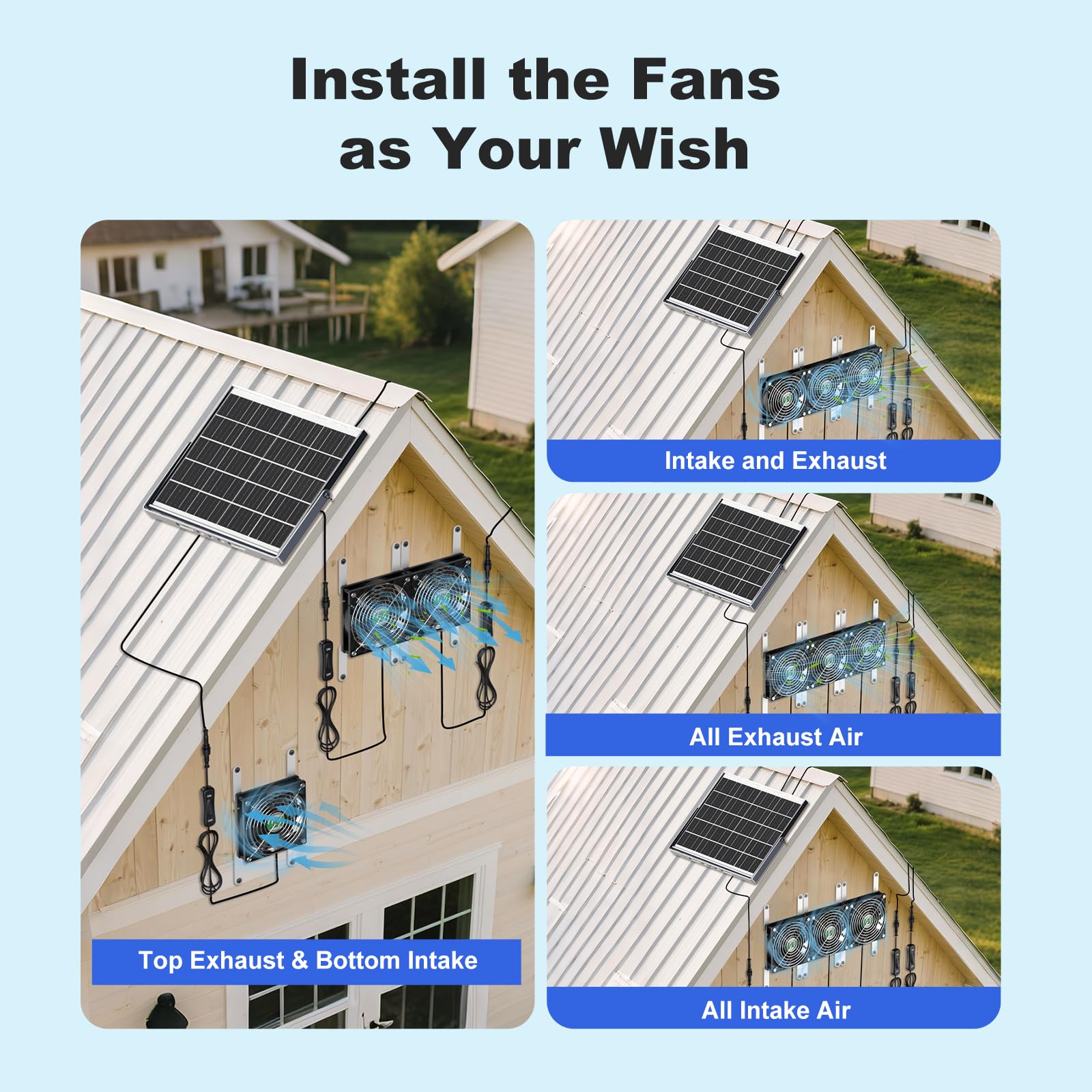 ZIZIWIN greenhouse fan assembly showing quick-install parts