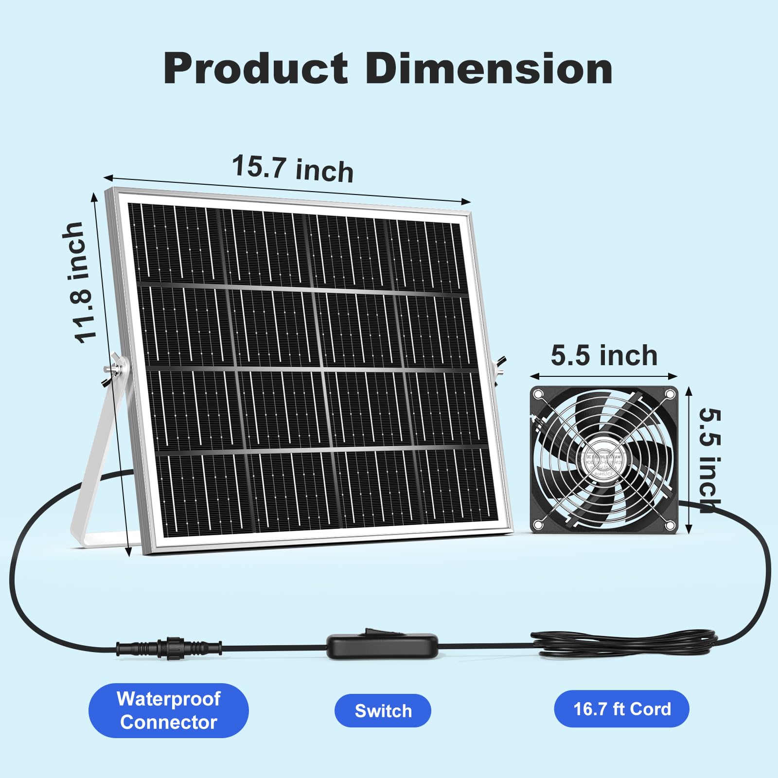 ZIZIWIN solar panel closeup showcases efficient energy capture powering high airflow