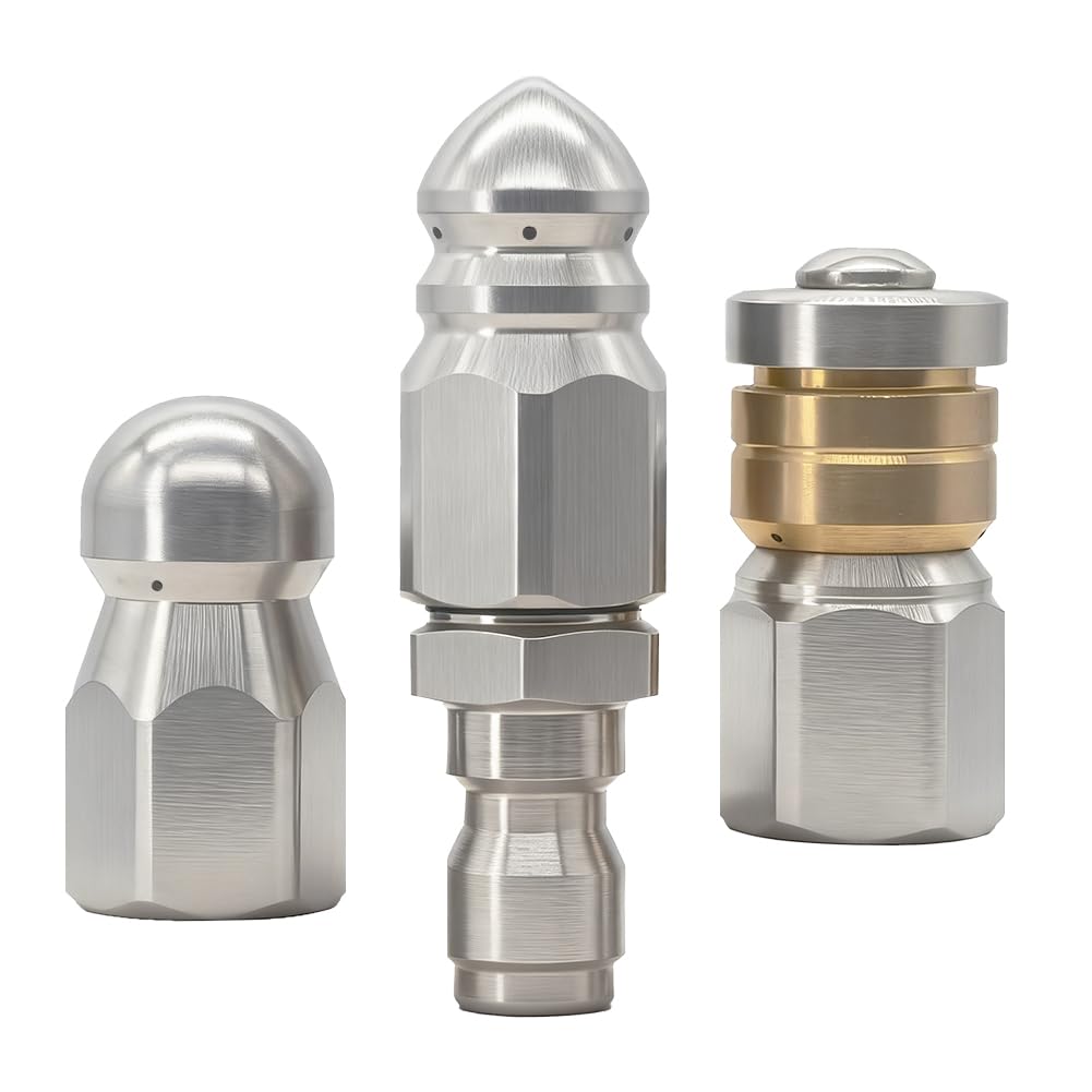 Zizlurnar 3pc sewer jetter nozzle set ready for quick drain clearing