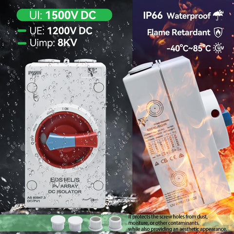 ZJWZJH DC1500V isolator ideal for safe PV system maintenance.